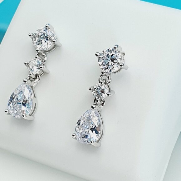 925 Sterling Silver CZ Beautiful Earrings for Women, 1USPAR4248 - Picture 10 of 11